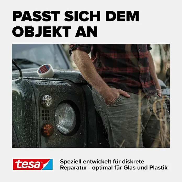 Tesa Ultra Power Reparaturklebeband Clear - Transparent, 10 m x 50 mm - Informationsansicht