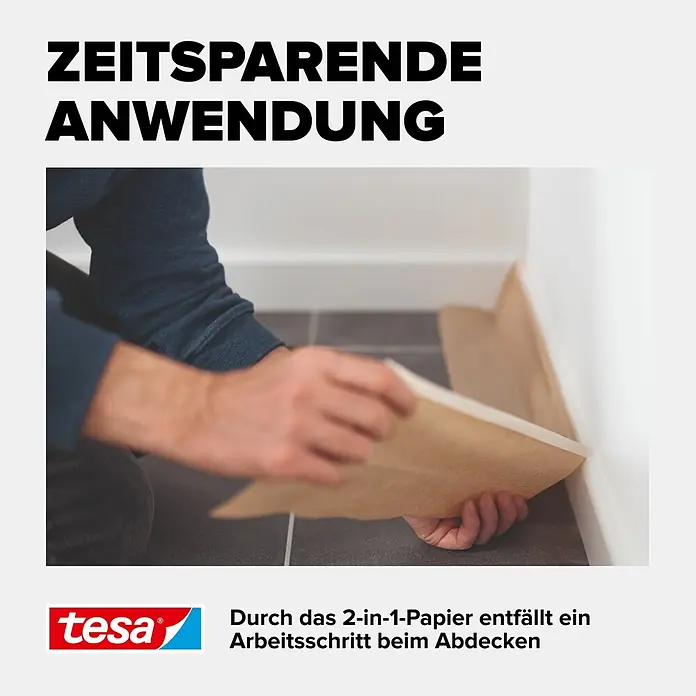 Tesa Abdeckpapier Easy Cover Economy Paper - L x B: 25 m x 18 cm - Informationsansicht