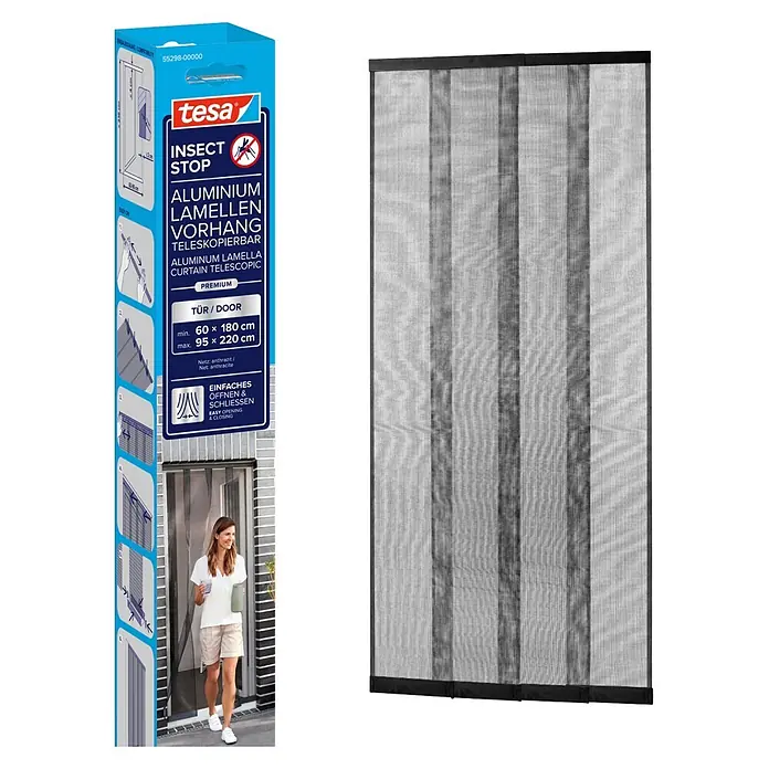 Tesa Insect Stop Lamellenvorhang - B x H: 95 x 220 cm - Diagonale Ansicht