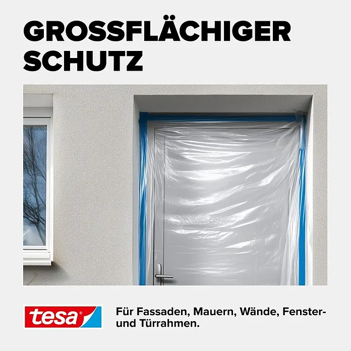 Tesa Abdeckfolie Easy Cover Outdoor - L x B: 20 m x 140 cm - Informationsansicht