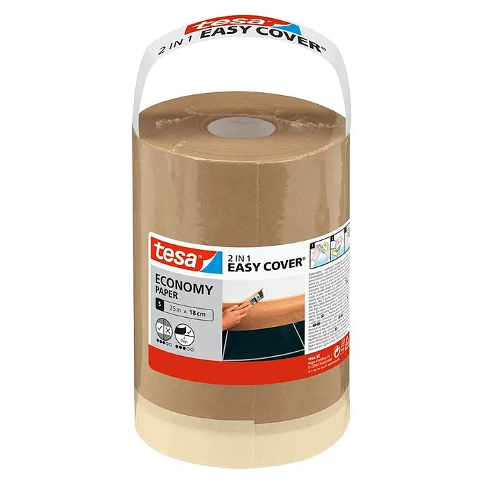 Tesa Abdeckpapier Easy Cover Economy Paper - L x B: 25 m x 18 cm - Vorderansicht