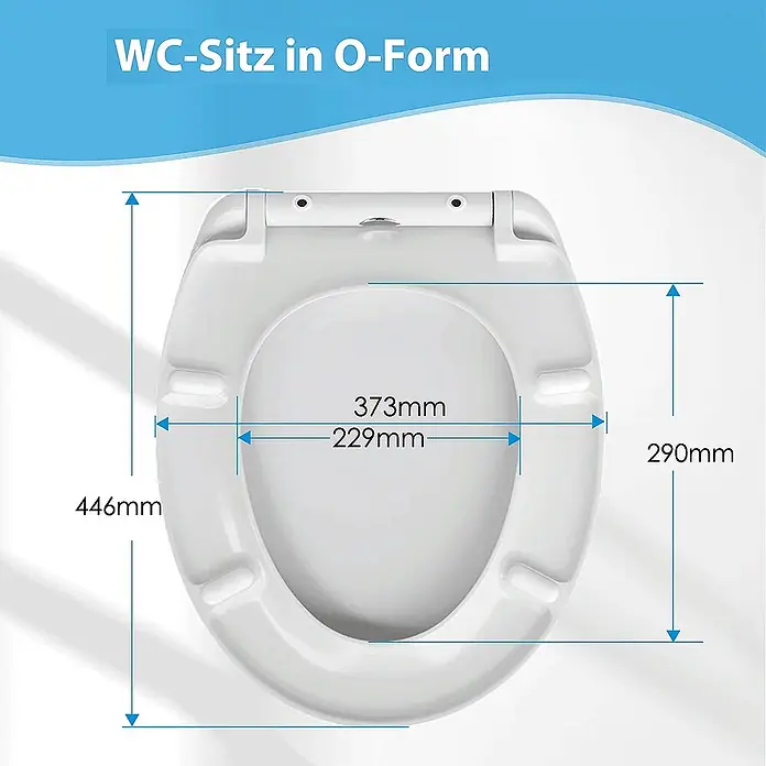 SAINOS WC-Sitz Duroplast WC-Sitz, , Universal-O-Form, Absenkautomatik, Oben - Duroplast, Weiß, Mit Absenkautomatik