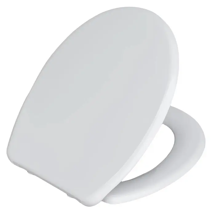SAINOS WC-Sitz Duroplast WC-Sitz, , Universal-O-Form, Absenkautomatik, Oben - Duroplast, Weiß, Mit Absenkautomatik