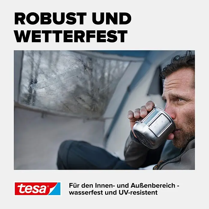 Tesa Ultra Power Reparaturklebeband Clear - Transparent, 10 m x 50 mm - Informationsansicht