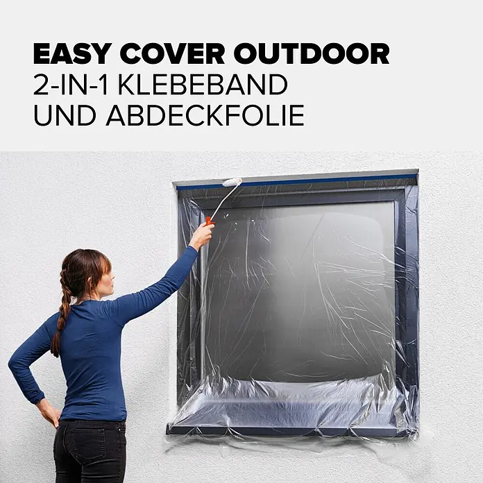 Tesa Abdeckfolie Easy Cover Outdoor - L x B: 20 m x 140 cm - Informationsansicht