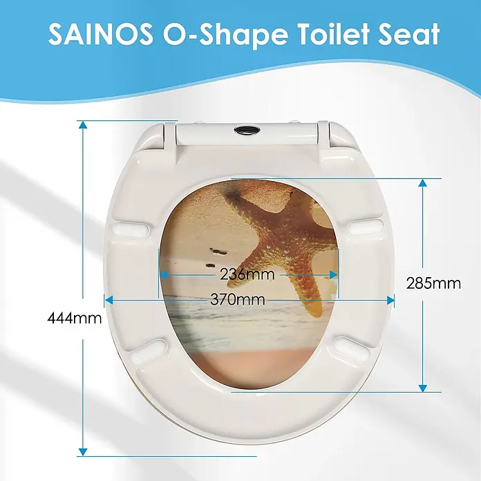 SAINOS WC-Sitz Duroplast WC-Sitz, Orange, Universal-O-Form, Absenkautomatik, Oben - Duroplast, Orange, Mit Absenkautomatik