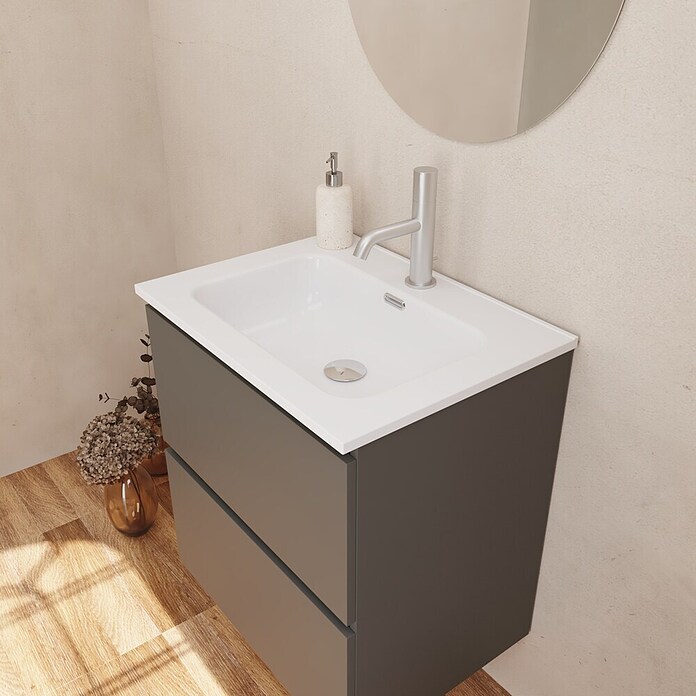 Lavabo empotrado Nairobi (61 x 46 cm, Orificios para grifo: Medio, Sin desbordamiento, Blanco, Brillante) | BAUHAUS