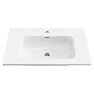 Lavabo empotrado Nairobi (71 x 46 cm, Orificios para grifo: Medio, Sin desbordamiento, Blanco, Brillante)