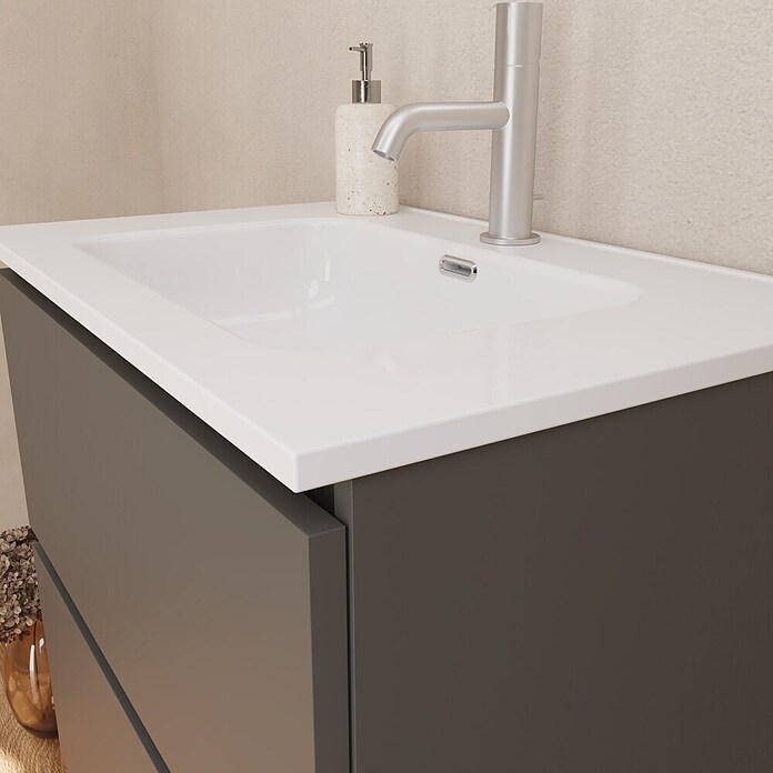 Lavabo empotrado Nairobi (71 x 46 cm, Orificios para grifo: Medio, Sin desbordamiento, Blanco, Brillante) | BAUHAUS
