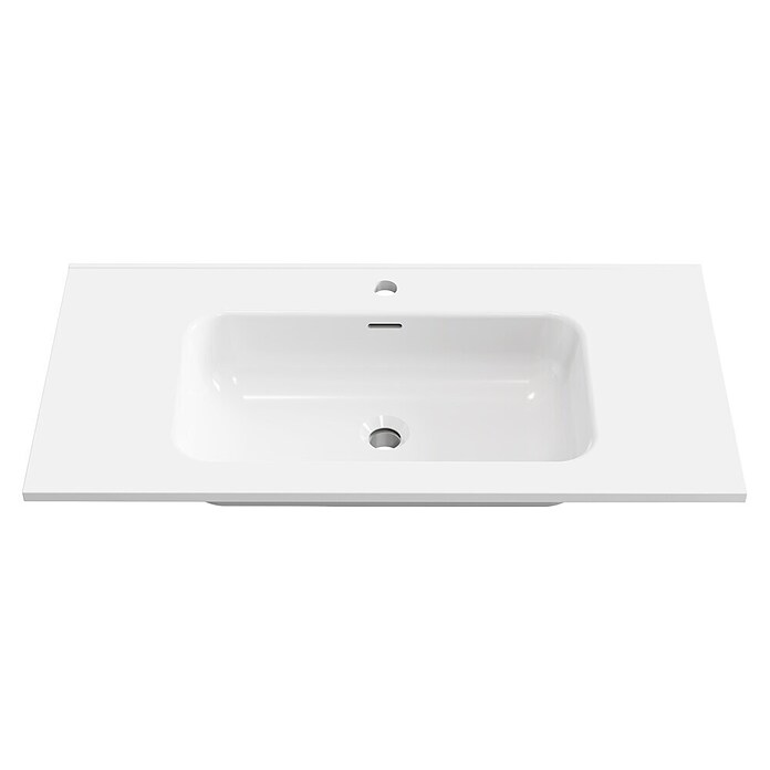 Lavabo empotrado Nairobi (91 x 46 cm, Orificios para grifo: Medio, Sin desbordamiento, Blanco, Brillante) | BAUHAUS