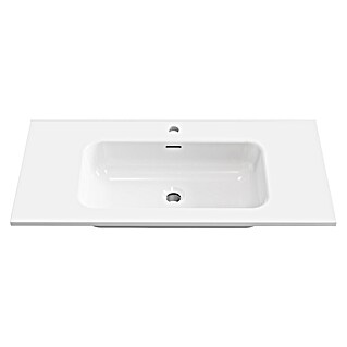 Lavabo empotrado Nairobi (91 x 46 cm, Orificios para grifo: Medio, Sin desbordamiento, Blanco, Brillante)