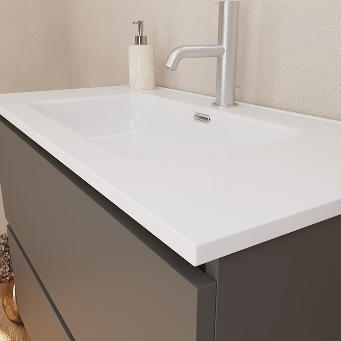 Lavabo empotrado Nairobi (91 x 46 cm, Orificios para grifo: Medio, Sin desbordamiento, Blanco, Brillante) | BAUHAUS