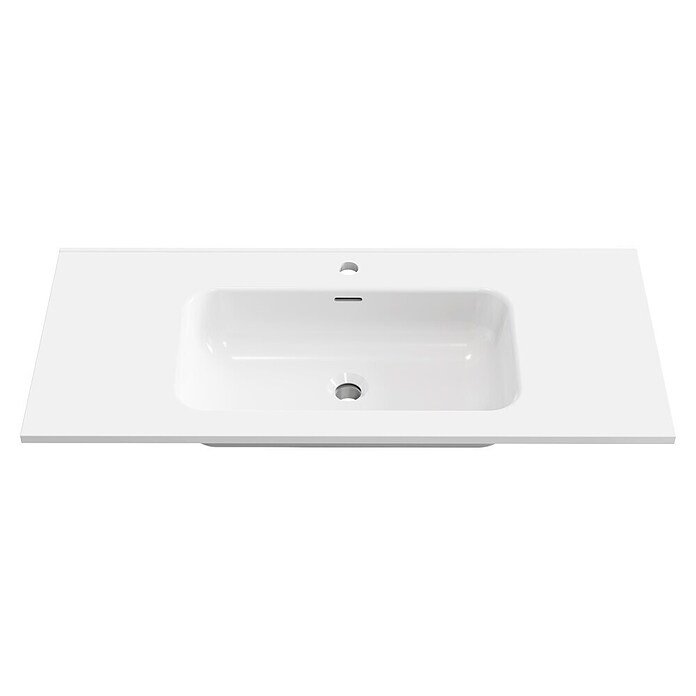 Lavabo empotrado Nairobi (101 x 46 cm, Orificios para grifo: Medio, Sin desbordamiento, Blanco, Brillante) | BAUHAUS