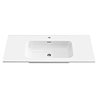 Lavabo empotrado Nairobi (101 x 46 cm, Orificios para grifo: Medio, Sin desbordamiento, Blanco, Brillante)