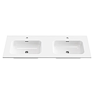 Lavabo empotrado Nairobi (121 x 46 cm, Orificios para grifo: Medio, Sin desbordamiento, Blanco, Brillante)