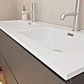 Lavabo empotrado Nairobi (121 x 46 cm, Orificios para grifo: Medio, Sin desbordamiento, Blanco, Brillante) | BAUHAUS