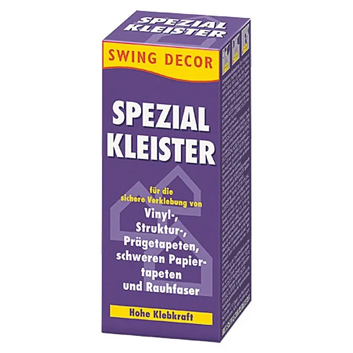 Swing Decor Tapetenkleister Spezialkleister - 200 g - Spezial Kleister von Swing Decor. Geeignet für Vinyl-, Struktur-, Prägetapeten, schweren Papiertapeten und Rauhfaser. Hohe Klebkraft.