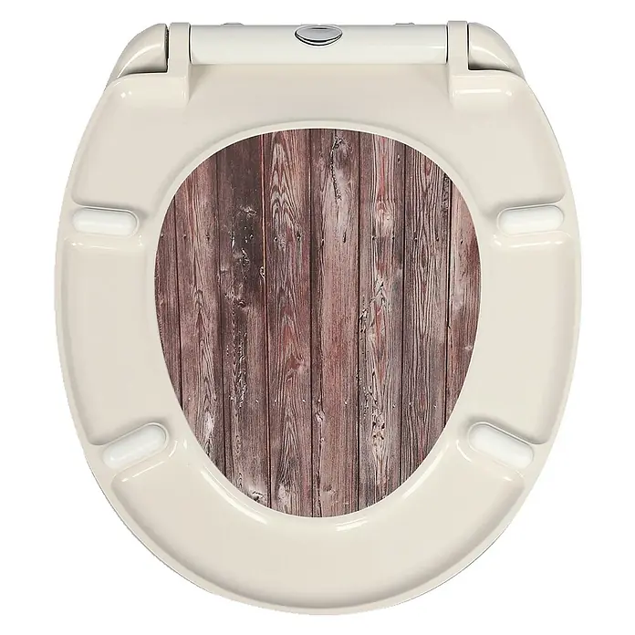 SAINOS WC-Sitz Duroplast WC-Sitz, Bronze, Universal-O-Form, Absenkautomatik, Oben - Duroplast, Bronze, Mit Absenkautomatik