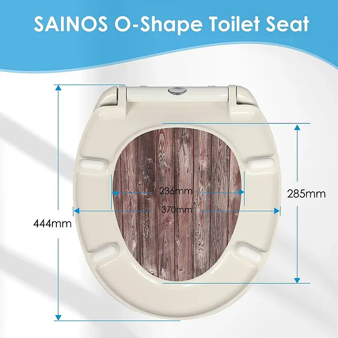 SAINOS WC-Sitz Duroplast WC-Sitz, Bronze, Universal-O-Form, Absenkautomatik, Oben - Duroplast, Bronze, Mit Absenkautomatik