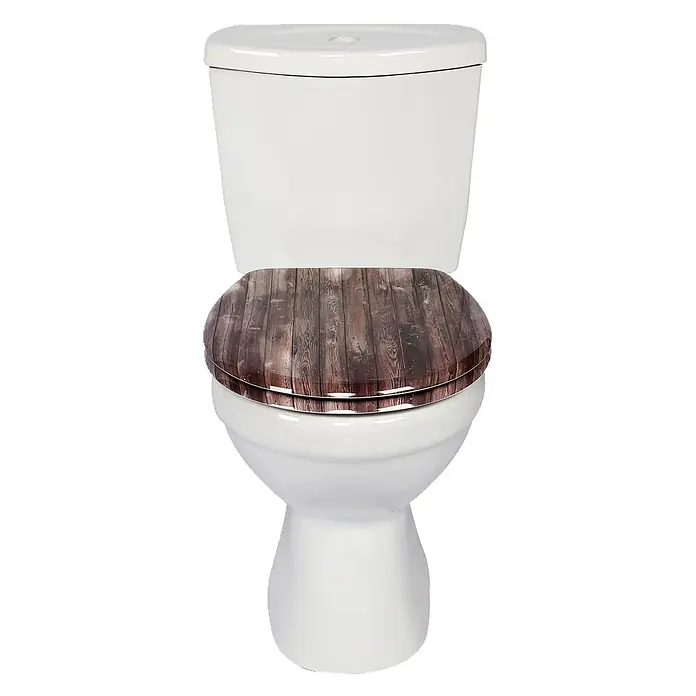 SAINOS WC-Sitz Duroplast WC-Sitz, Bronze, Universal-O-Form, Absenkautomatik, Oben - Duroplast, Bronze, Mit Absenkautomatik