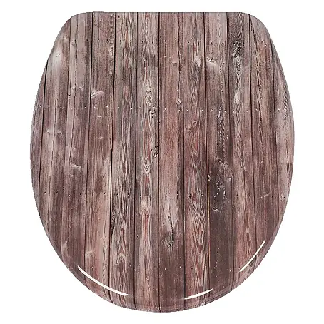 SAINOS  WC-Sitz Duroplast WC-Sitz, Bronze, Universal-O-Form, Absenkautomatik, Oben