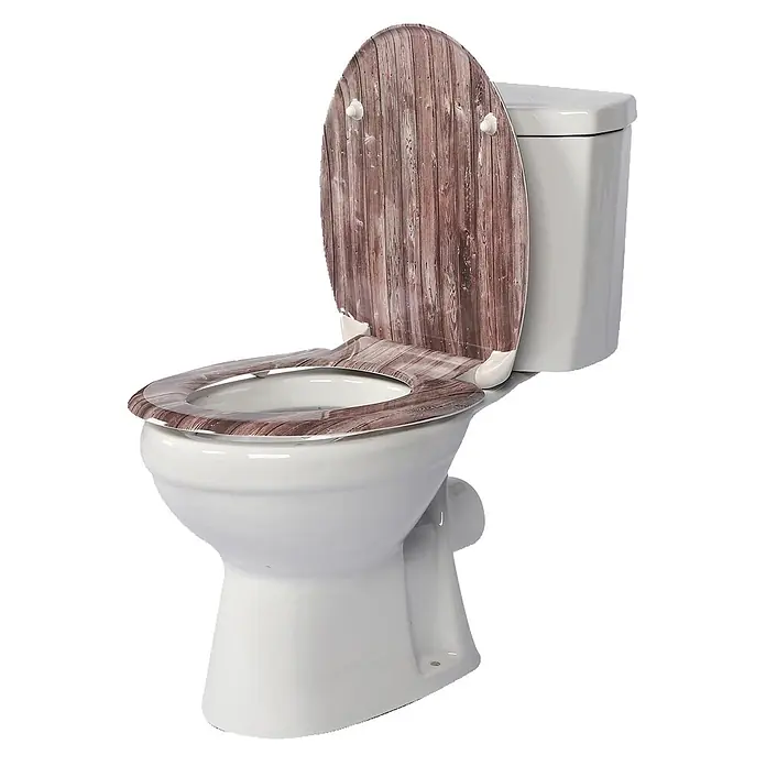 SAINOS WC-Sitz Duroplast WC-Sitz, Bronze, Universal-O-Form, Absenkautomatik, Oben - Duroplast, Bronze, Mit Absenkautomatik