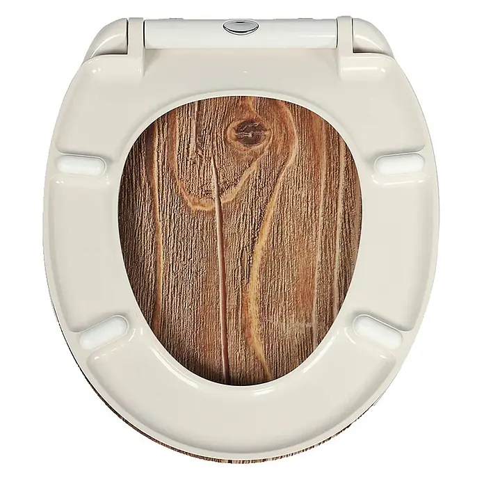 SAINOS WC-Sitz Duroplast WC-Sitz, Braun, Universal-O-Form, Absenkautomatik, Oben - Duroplast, Braun, Mit Absenkautomatik