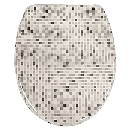 SAINOS  WC-Sitz Duroplast WC-Sitz, Beige, Universal-O-Form, Absenkautomatik, Oben