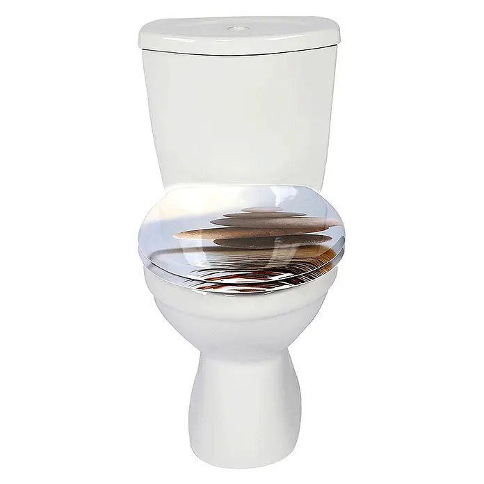 SAINOS WC-Sitz Duroplast WC-Sitz, Bronze, Universal-O-Form, Absenkautomatik, Oben - Duroplast, Bronze, Mit Absenkautomatik