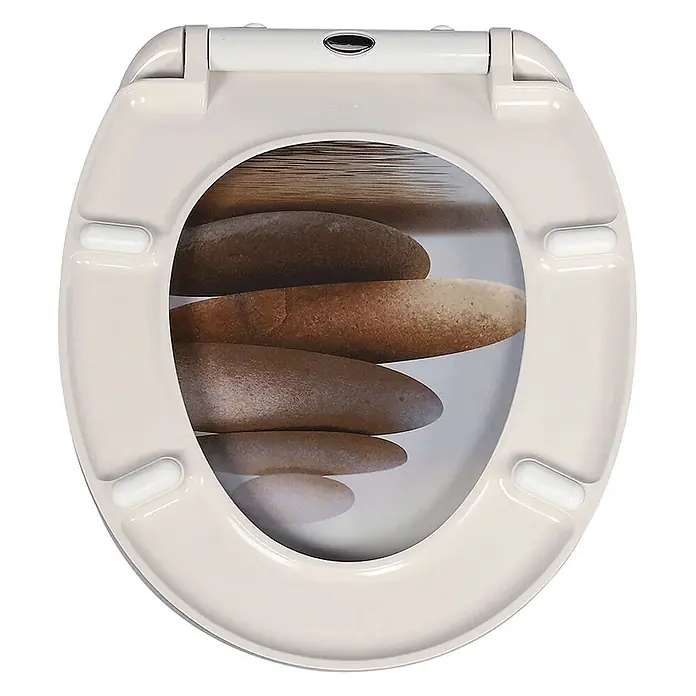 SAINOS WC-Sitz Duroplast WC-Sitz, Bronze, Universal-O-Form, Absenkautomatik, Oben - Duroplast, Bronze, Mit Absenkautomatik