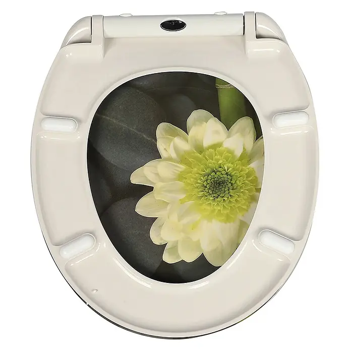 SAINOS WC-Sitz Duroplast WC-Sitz, Grau, Universal-O-Form, Absenkautomatik, Oben - Duroplast, Grau, Mit Absenkautomatik