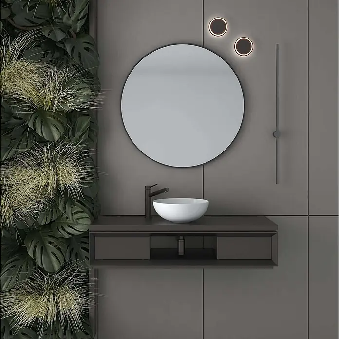 Poalgi Aufsatzwaschbecken BOL40 - 40,5 x 40,5 cm, Mit schmutzabweisender Glasur, Hahnloch: Ohne, Ohne Überlauf, Weiß