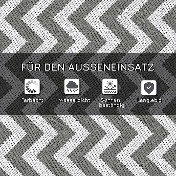 Outsunny Outdoor-Teppich wasserdicht - Hellgrau, Kunststoff