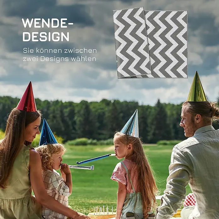 Outsunny Outdoor-Teppich wasserdicht - Hellgrau, Kunststoff