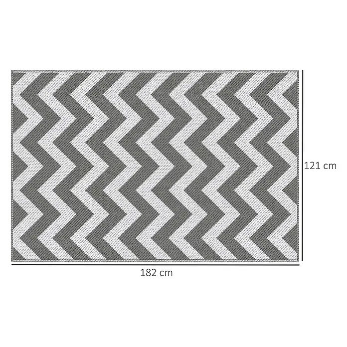 Outsunny Outdoor-Teppich wasserdicht - Hellgrau, Kunststoff