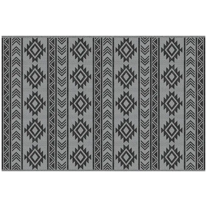 Outsunny Outdoor-Teppich Wendeteppich - Schwarz, PP