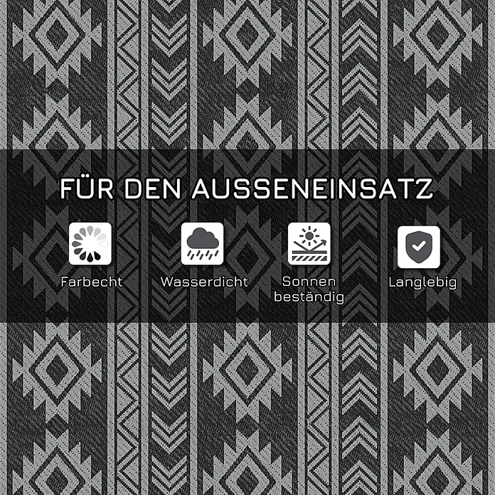 Outsunny Outdoor-Teppich Wendeteppich - Schwarz, PP