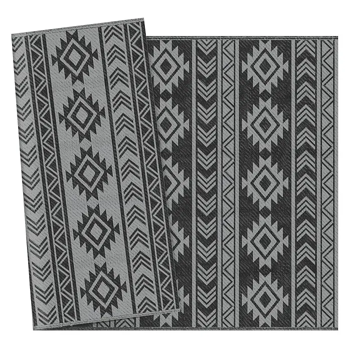 Outsunny Outdoor-Teppich Wendeteppich - Schwarz, PP