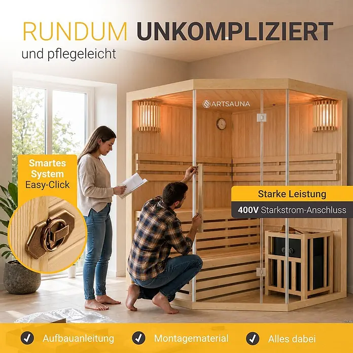 Artsauna Elementsauna Espoo - L x B x H: 150 x 150 x 200 cm