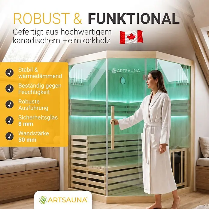 Artsauna Elementsauna Espoo - L x B x H: 150 x 150 x 200 cm