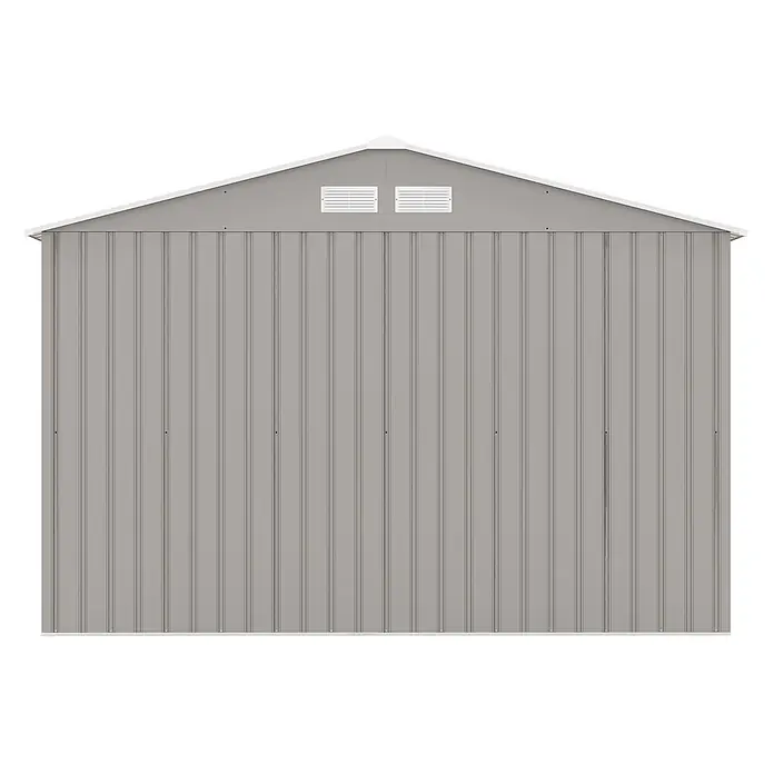 HATTORO Gerätehaus - Außenbreite inkl. Dachüberstand: 277 cm, Außentiefe inkl. Dachüberstand: 319 cm, Stahl, Grau