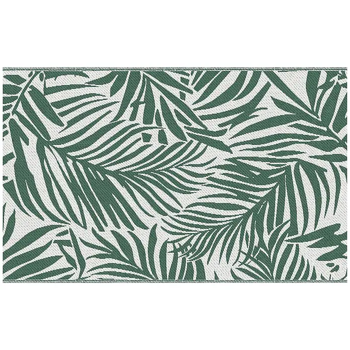 Outsunny Outdoor-Teppich Wendeteppich - Dunkelgrün, Kunststoff