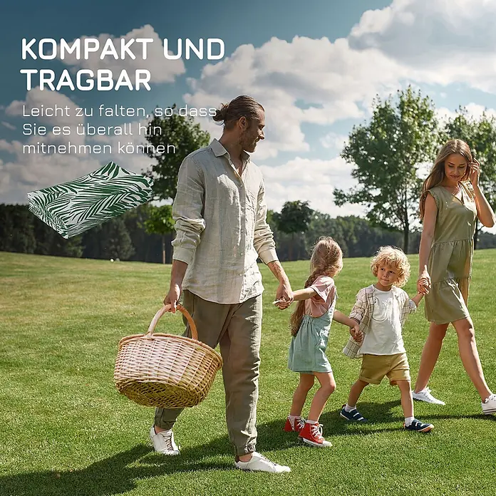 Outsunny Outdoor-Teppich Wendeteppich - Dunkelgrün, Kunststoff