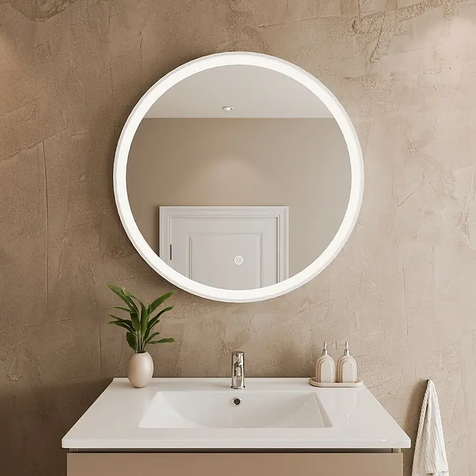 LOMAZOO Lichtspiegel LMZ-OSLO - Durchmesser: 80 cm, Weiß