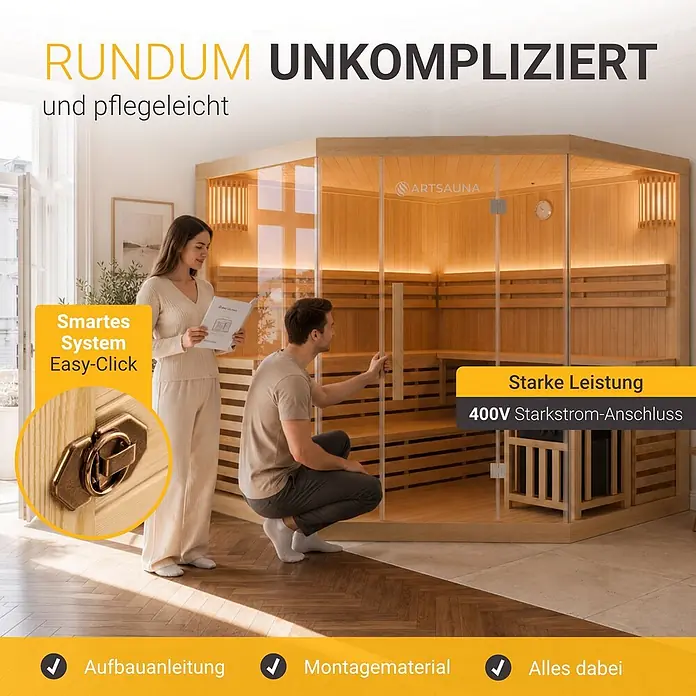 Artsauna Elementsauna Espoo - L x B x H: 200 x 200 x 200 cm