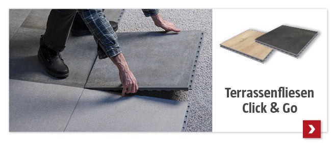 Terrassenfliesen werden auf Beton verlegt