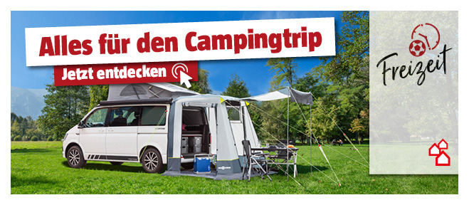 Campervan auf grüner Wiese