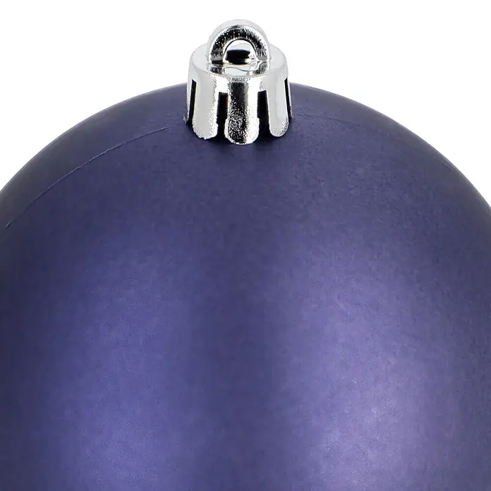 Christbaumkugel-Set - Blau, Violett und Creme, Kunststoff, 30 Stk., 8 cm - Matt blau-lila Weihnachtskugel mit silberner Aufhängung.