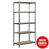 Regalux Estantería para cargas pesadas galvanizada (L x An x Al: 40 x 90 x 180 cm, Capacidad de carga: 150 kg/balda, Número de baldas: 5 ud., Plateado)