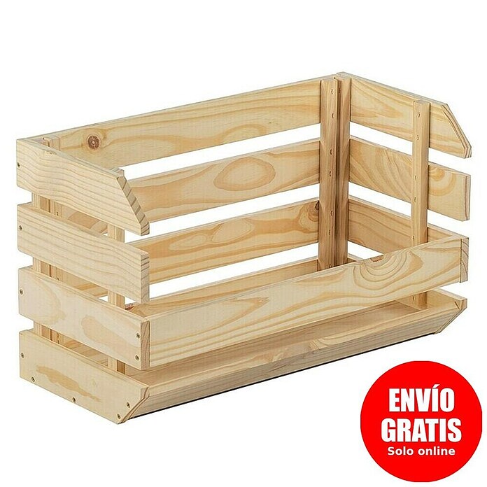 Astigarraga Evolution Caja de madera apilable (L x An x Al: 60 x 43 x 35,3 cm, Natural)